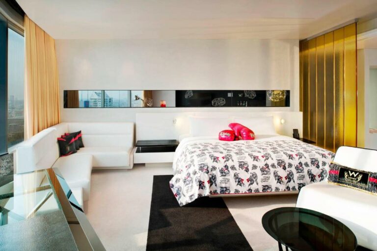 מלון W בנגקוק | יחידת סטודיו סוויטת סטודיו עם חדר שינה אחד מיטת קינג אחת נוף לעיר 1